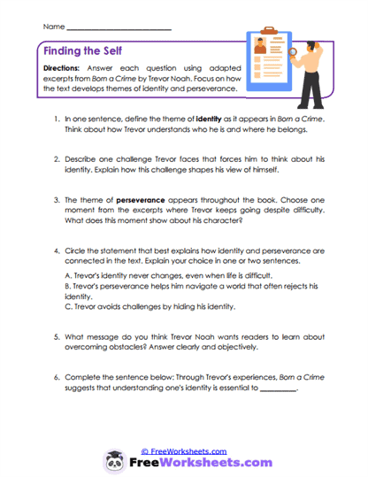 Finding the Self Worksheet