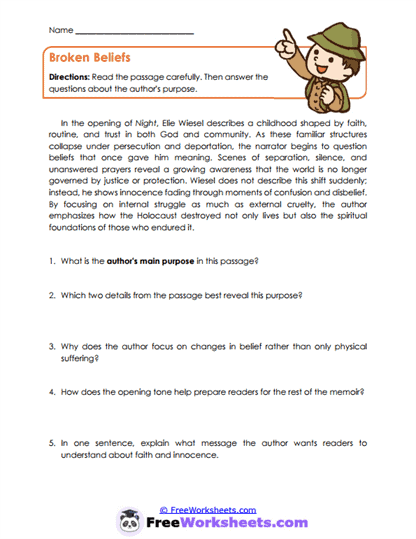 Broken Beliefs Worksheet