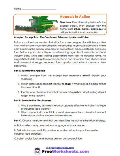 Appeals in Action Worksheet