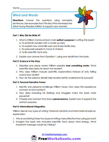Purpose Power Worksheet