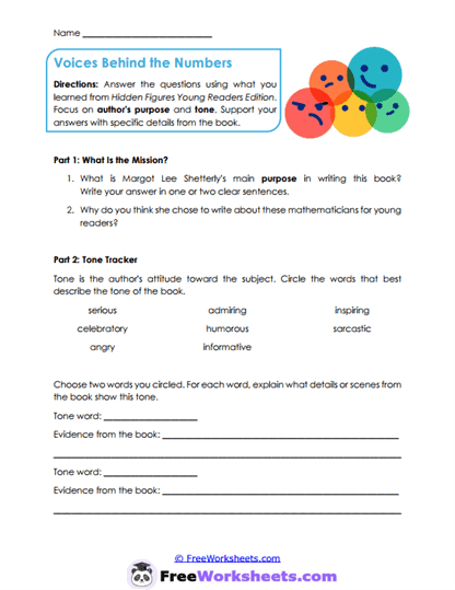 Purpose Tones Worksheet