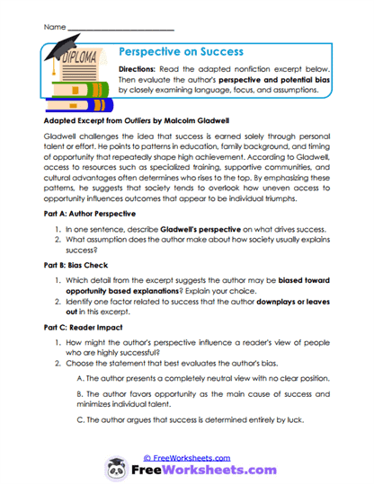 Perspective on Success Worksheet