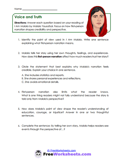 Voice and Truth Worksheet