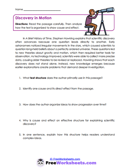 Discovery in Motion Worksheet