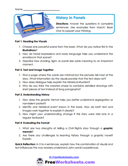 Visual History Worksheet