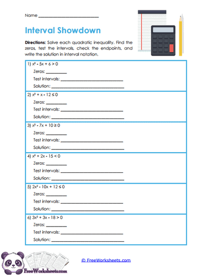 Interval Testing Worksheet