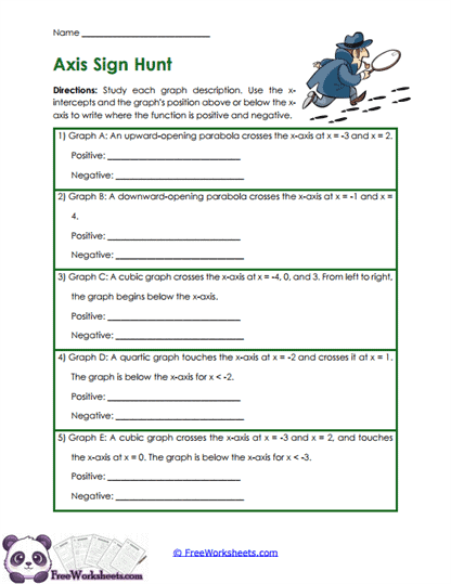 Graph Signs Worksheet