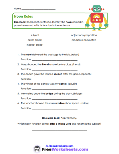 7th Grade Noun Worksheet Collection