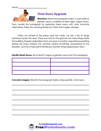 Noun Precision Worksheet