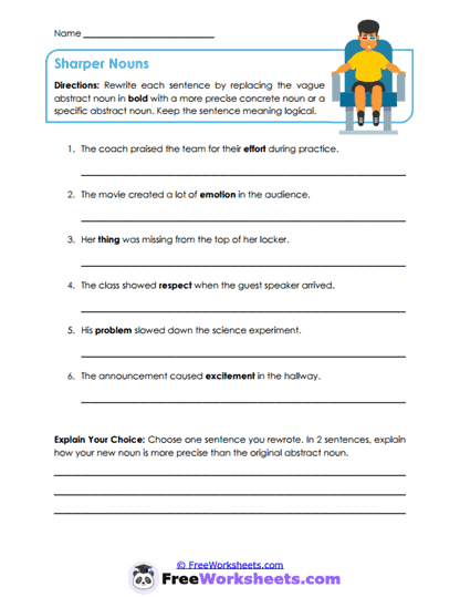 Noun Precision Worksheet