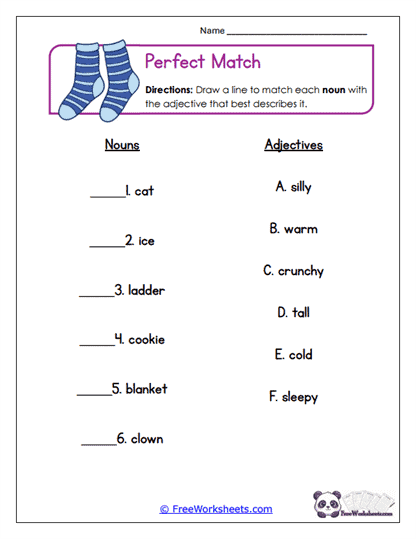 Perfect Match Worksheet