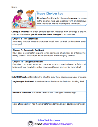 Courage Tracker Worksheet