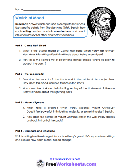 Setting Moods Worksheet