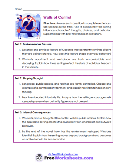 Walls of Control Worksheet