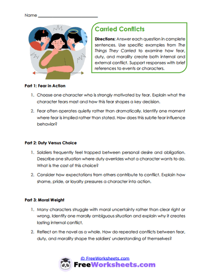 Carried Conflicts Worksheet