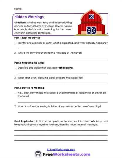 Hidden Warnings Worksheet