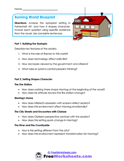 Burning World Blueprint Worksheet