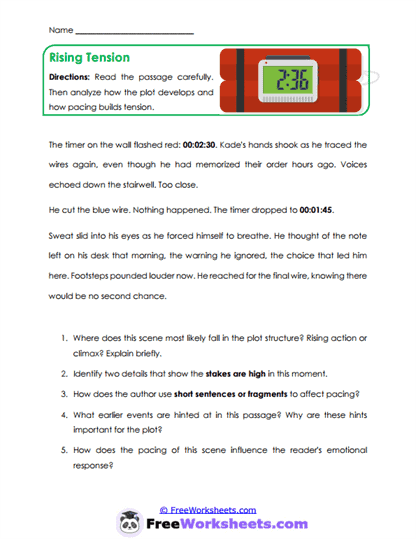 Rising Tension Worksheet