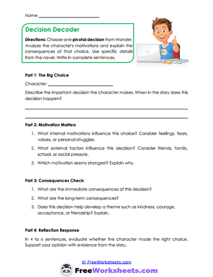 Choice Consequences Worksheet