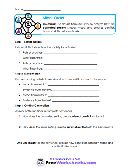 Silent Order Worksheet