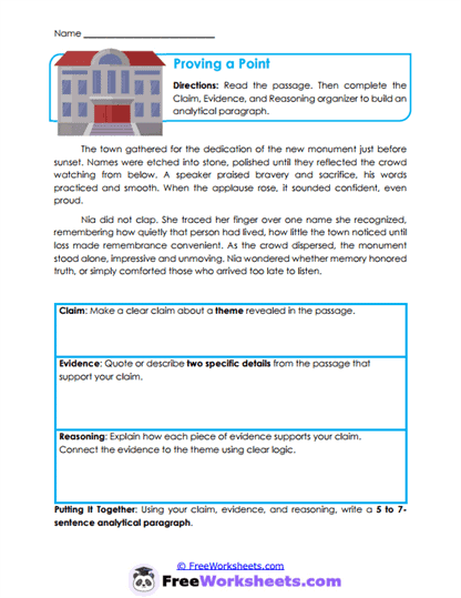Proving a Point Worksheet