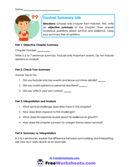 Survival Analysis Worksheet
