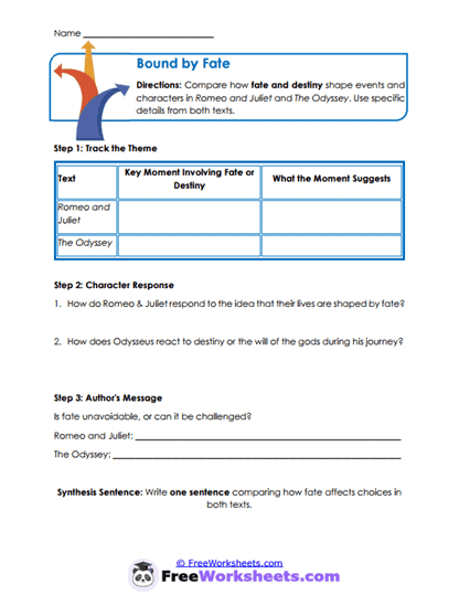 Bound by Fate Worksheet
