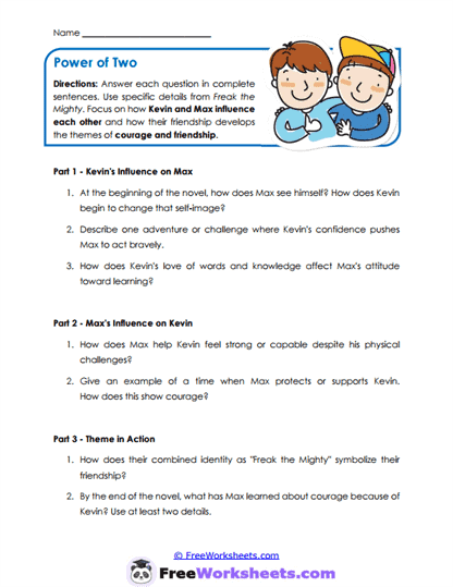 Friendship Forces Worksheet
