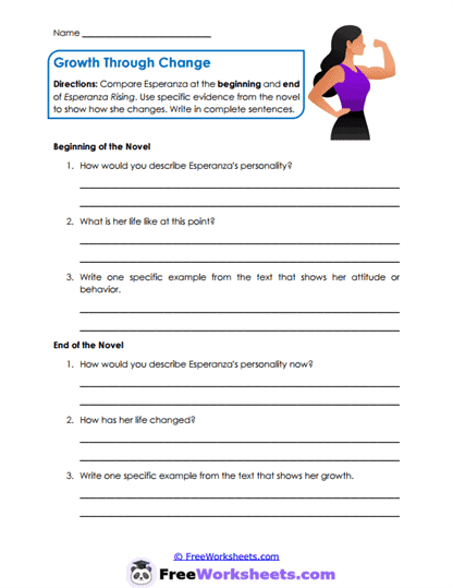 Character Growth Worksheet