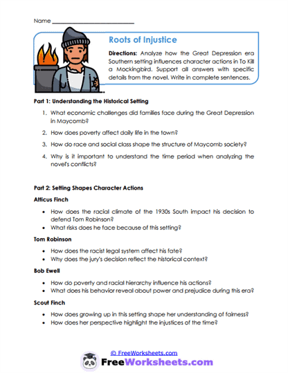 Roots of Injustice Worksheet