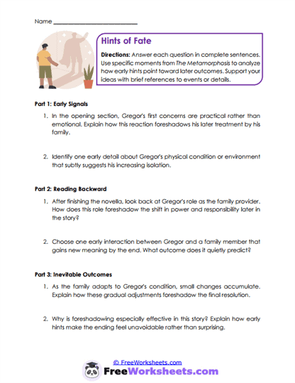 Hints of Fate Worksheet