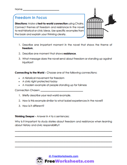 Freedom Connections Worksheet