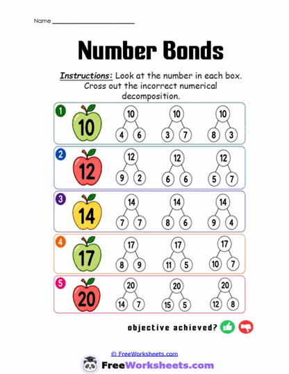 Addition Bonds Worksheet