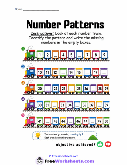 Train Sequence Worksheet