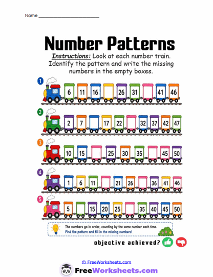 Pattern Tracks Worksheet