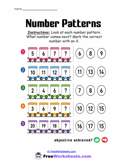 Next Number Worksheet