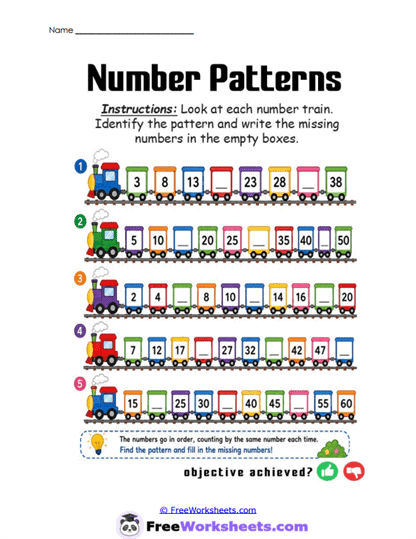 Pattern Trains Worksheet