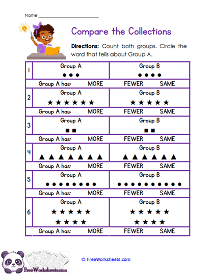 Collection Compare Worksheet