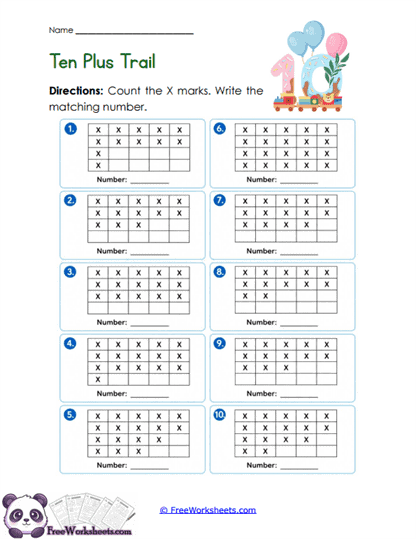 Ten Frames Worksheet