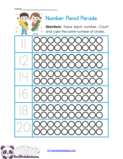 Number Parade Worksheet