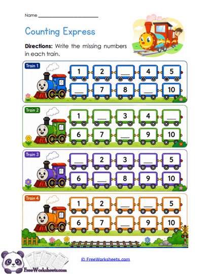Counting Trains Worksheet