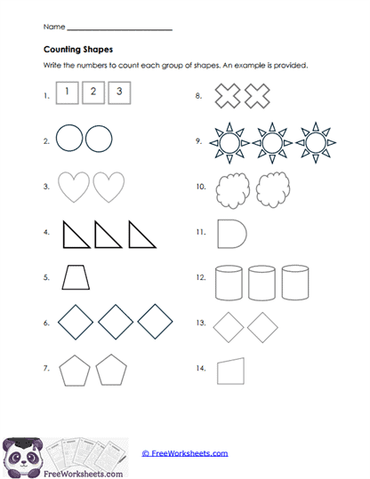 Counting Shapes Worksheet