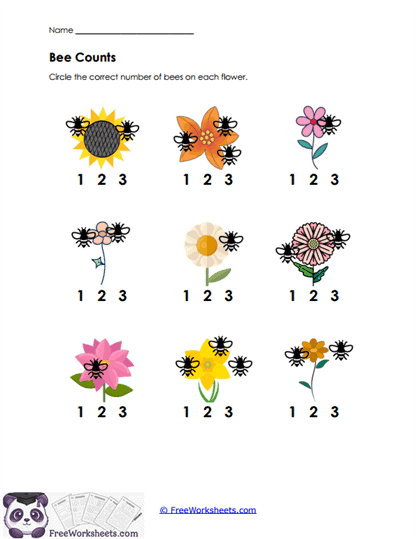 Preschool Numbers and Counting To 3 Worksheet Collection