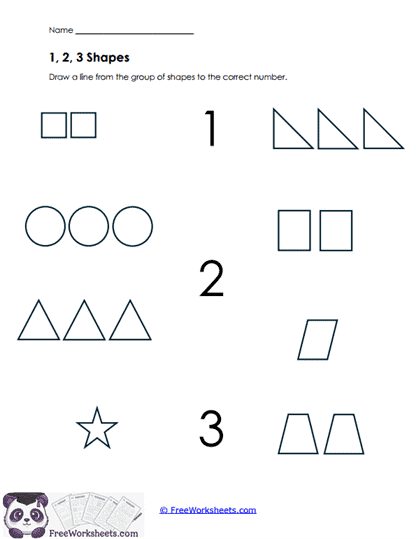 1, 2, 3 Shapes Worksheet