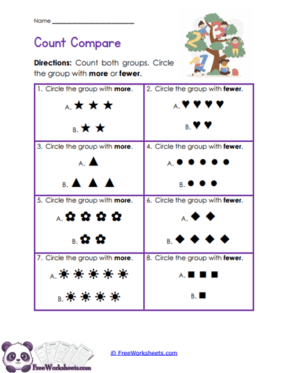 More Fewer Worksheet
