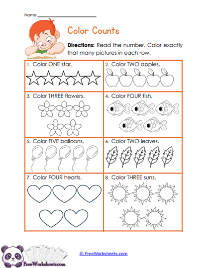 Color Counts Worksheet