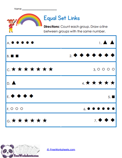 Equal Sets Worksheet