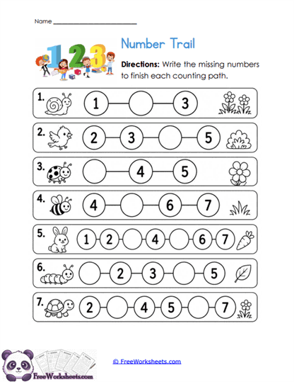 Number Trails Worksheet