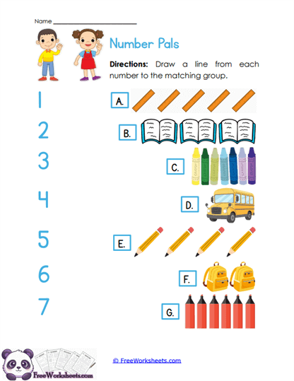 Number Pals Worksheet