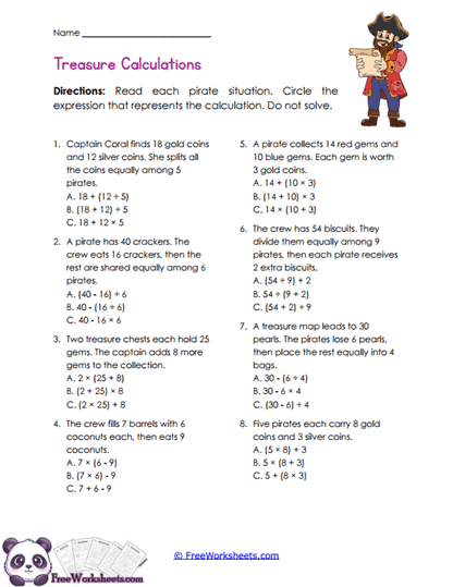 Pirate Planning Worksheet